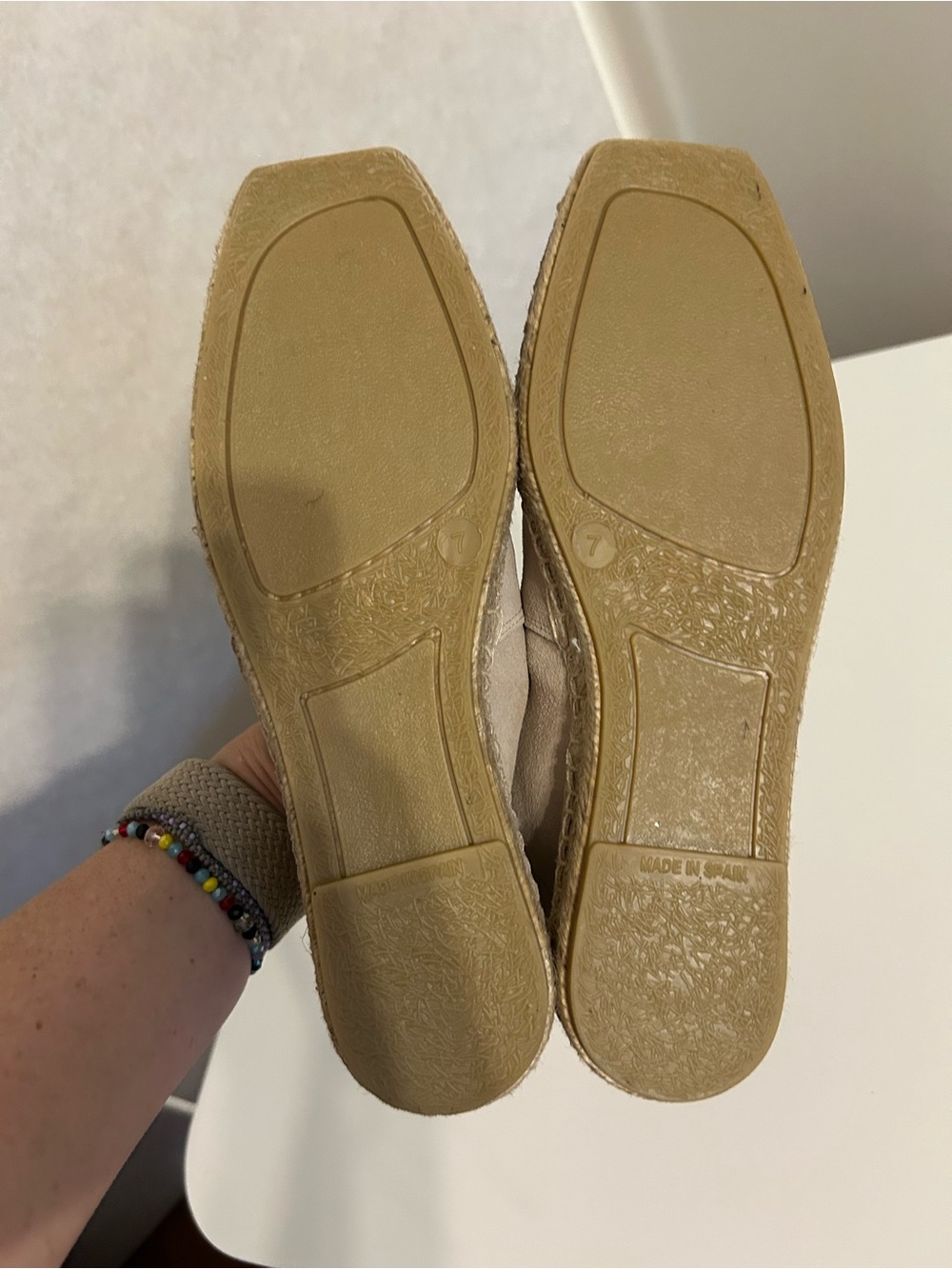 Banana Republic NEW Suede Espadrilles Flats 7 Shoes Ivory Mivano Italia - Picture 7 of 7